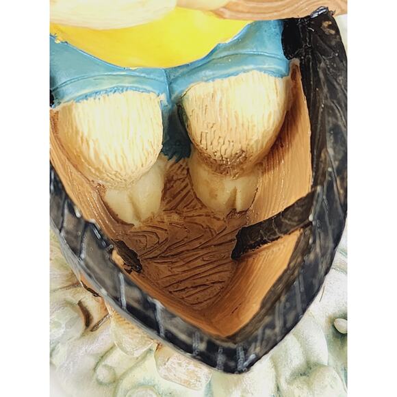 Piglet Pig Piggy Rowing On A Boat Figurine 4 1/4" Year 80s Home Decor Vintage - Picture 10 of 12